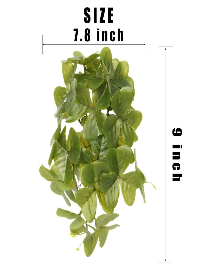 WOLEDOE Reptile Plants for Terrarium, Amphibian Habitat Decor Artificial Hanging Plants with Suction Cup - Fake Shamrock - Image 2